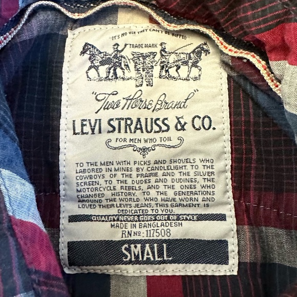Levi's Classic Plaid Western Shirt - Men's S - Picture 9 of 9
